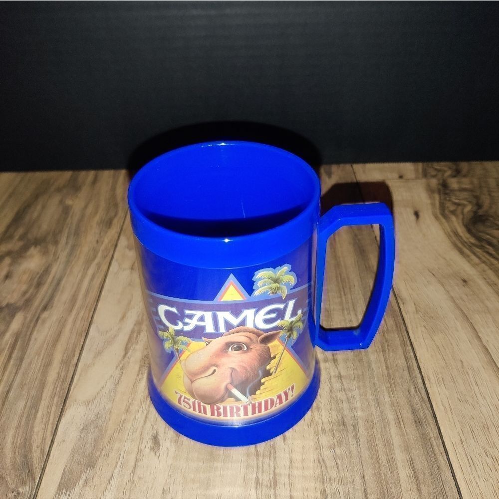 VTG 1988 Joe Camel Mug 75th Birthday Thermo Cup Cigarette Advertising